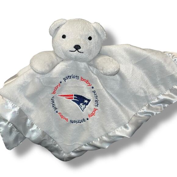 Baby Fanatic Lovey New England Patriots Football Plush Security Blanket Satin - Picture 2 of 12